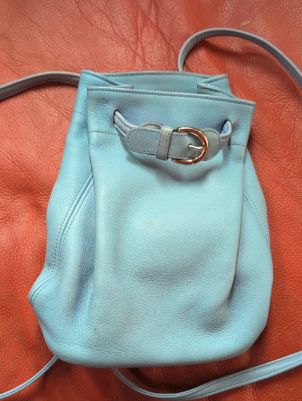 Vintage Coach Soho Cornelia Glacier Blue Leather Shoulder Bag 4162